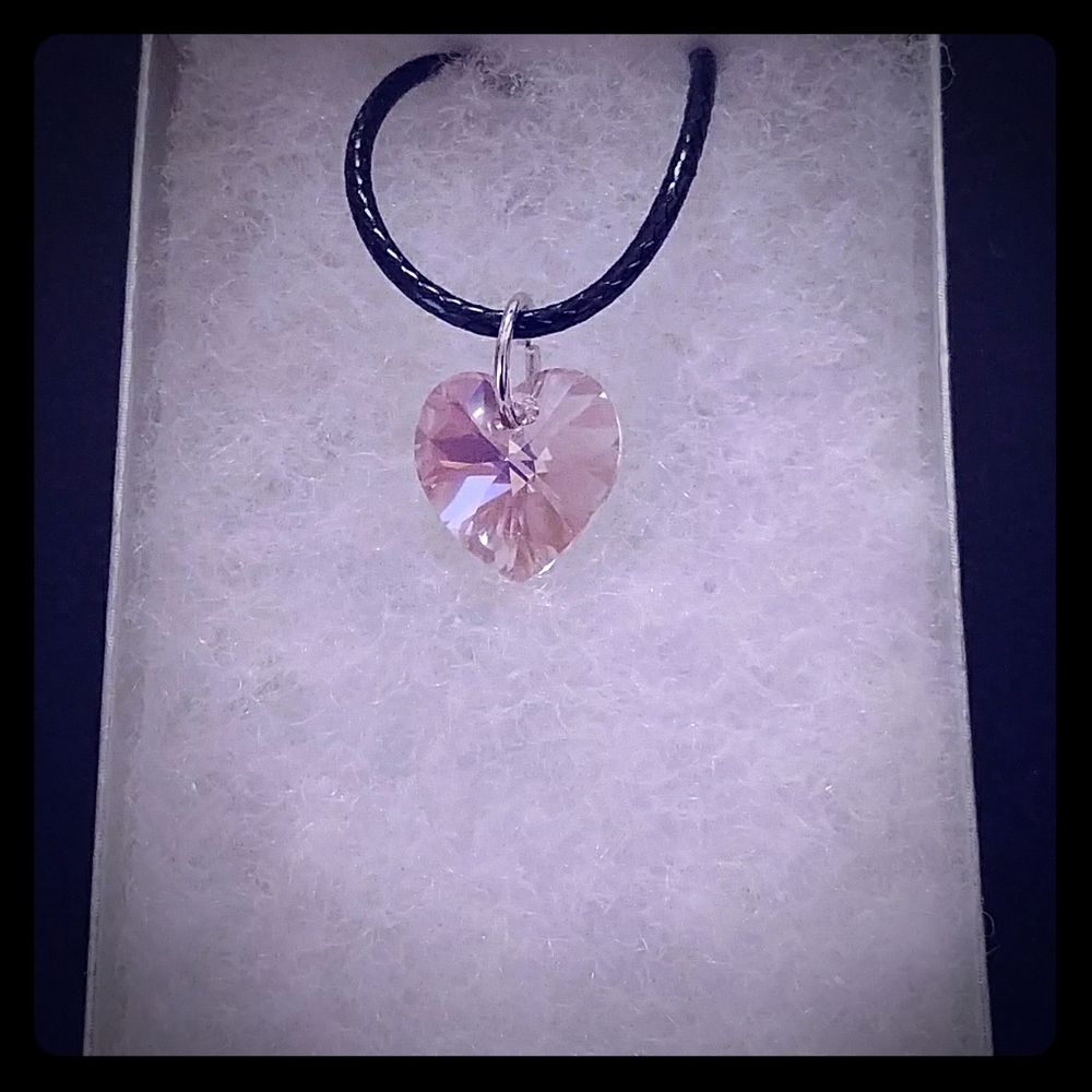Sunkissed Purple Crystal Heart Necklace